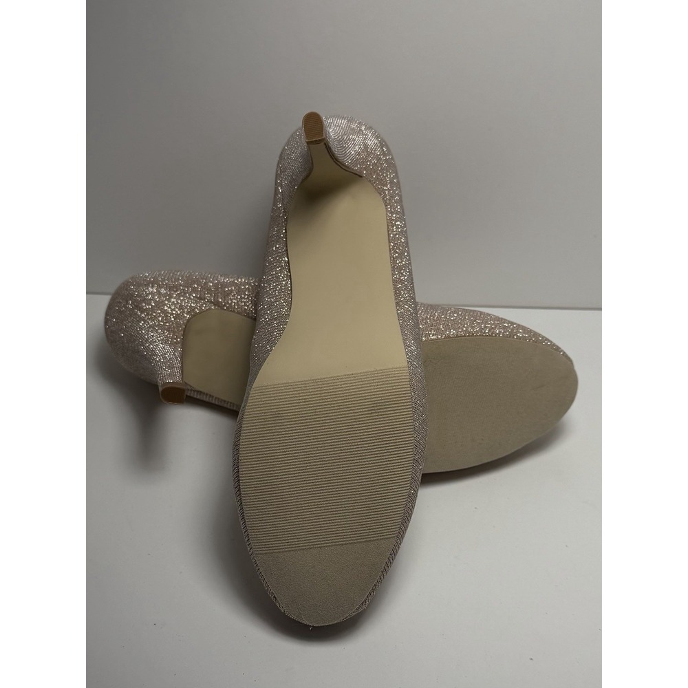 Madden Girl Metallic Gold Silver Glitter‎ Heels Pumps Size 8.5 Round Toe 3.5" - Picture 7 of 7